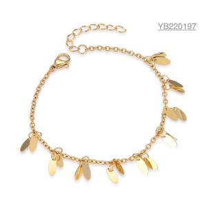 China 16cm Chain Style Gold Rhinestone Bracelet With 4cm Extension Chain factory
