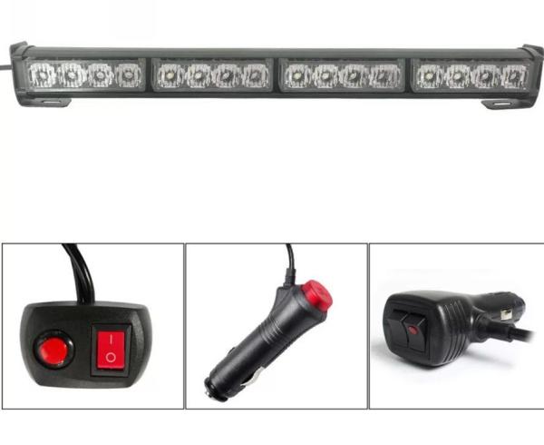 12v/24v Amber/Blue/Red/White Strobe LED Flashing Light Bar for Emergency Car