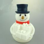 Rubber Christmas Light Up Snowman LED Light Ornament Multi Color Changing