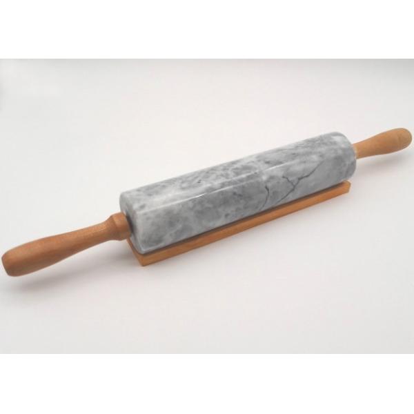 China Polished Marble Rolling Pin with Stainless Steel Handle Long Durability factory