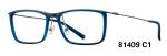Plastic Light Style Full Rim Eyeglass Frames Metal Temple Square