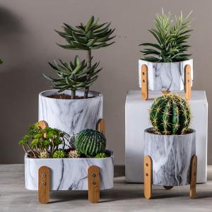 China Round Succulents Pots Cement Flower Pots Mini Pot Planters Tabletop Flowerpots Decorative Pots factory