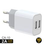 Travel Friendly Dual Port Charger 37x25x76.8mm easy carrying With EU Plug