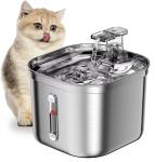 Square 2.2l Stainless Steel Automatic Pet Water Dispenser Clean Water and