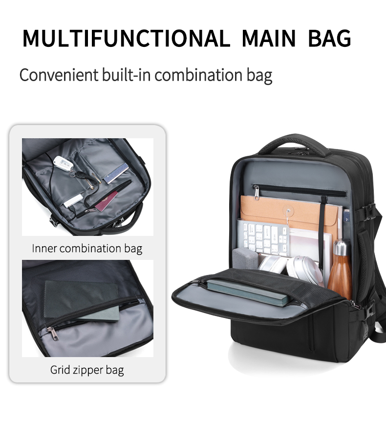 New Multifunction large capacity usb raincoat backpack business travel laptop backpack bag men