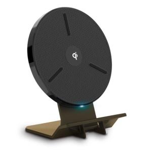 China Sky Wheel 2 Coils Fast Qi Aluminium Wireless Charging Stand 15W With Led Indicator factory