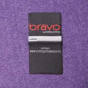 China Sew On Cloth Woven Apparel Labels In Custom Design Center Fold factory
