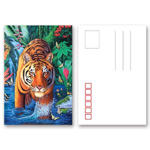 China Tear - Proof 3D Animal Postcard Custom Tiger Design Printing Size 11x16cm factory