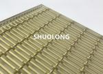 Oxidized Aluminum Glass Laminated Wire Mesh Gold Color For Sandwich Glass