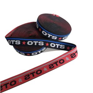 Rose Jacquard Elastic Ribbon 35mm Polyester Webbing Customized