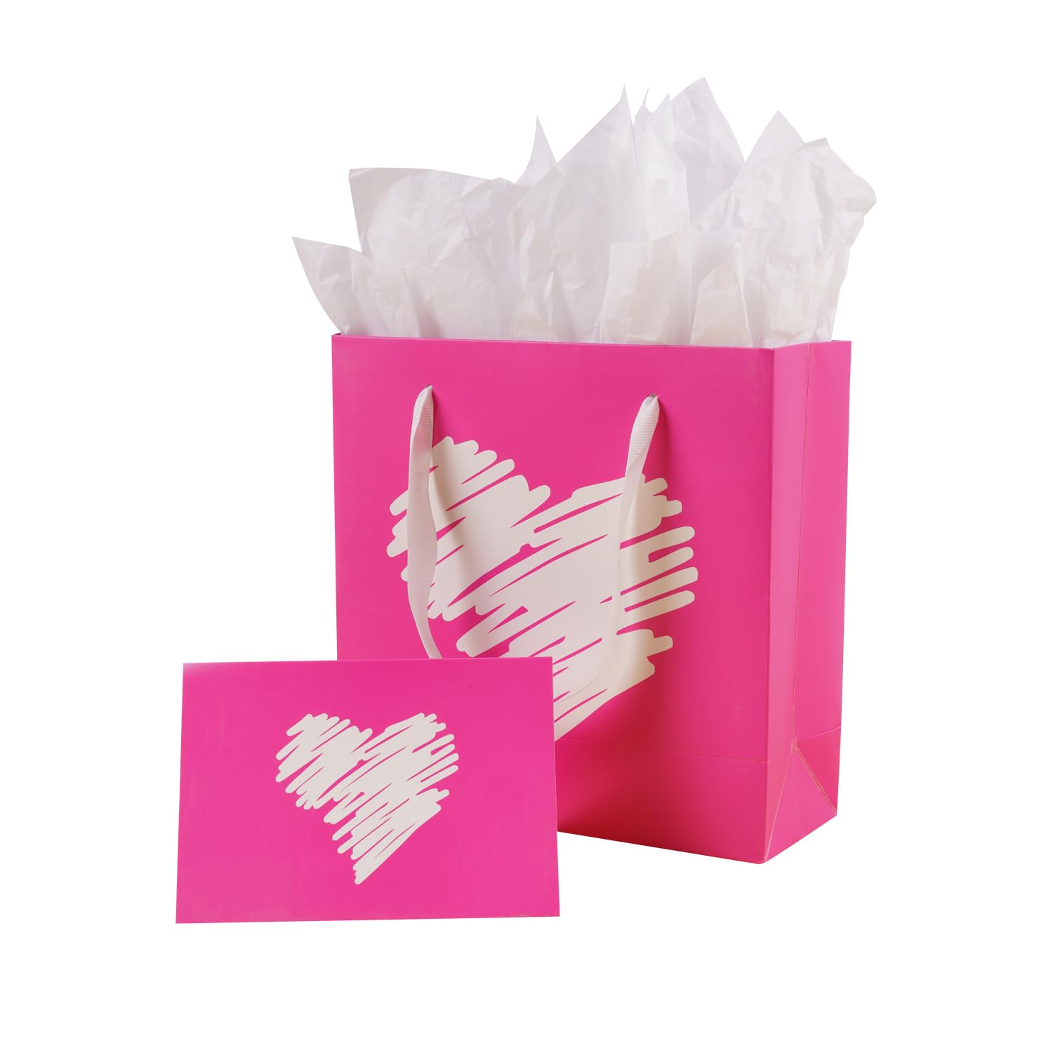 Custom Order Luxury Pink Heart Gift Jewelry Shopping Paper Bag for Valentine's Day