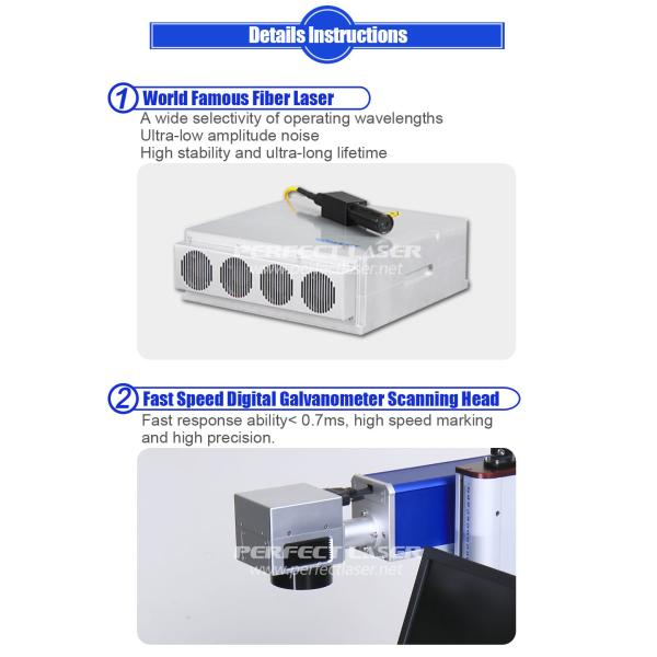 High Effciency Laser Marking Machine , 10 Watt Fiber Optic Laser Etching Machine