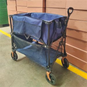 Double Decker Collapsible Handle Folding Trolley Cart Large Load Capacity