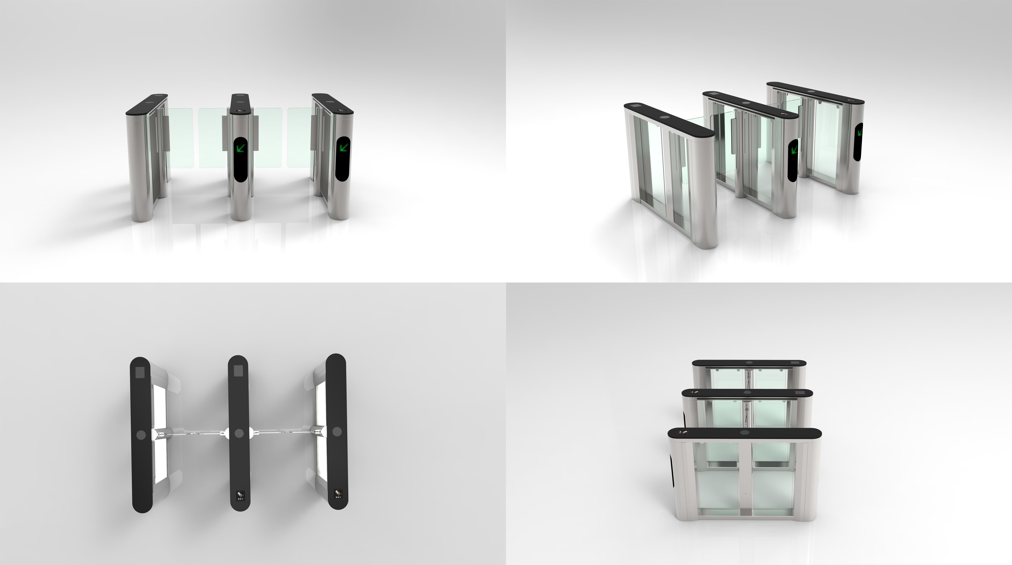 QR Code Recognition Flap Speed Gate Turnstile Office Door Access Control