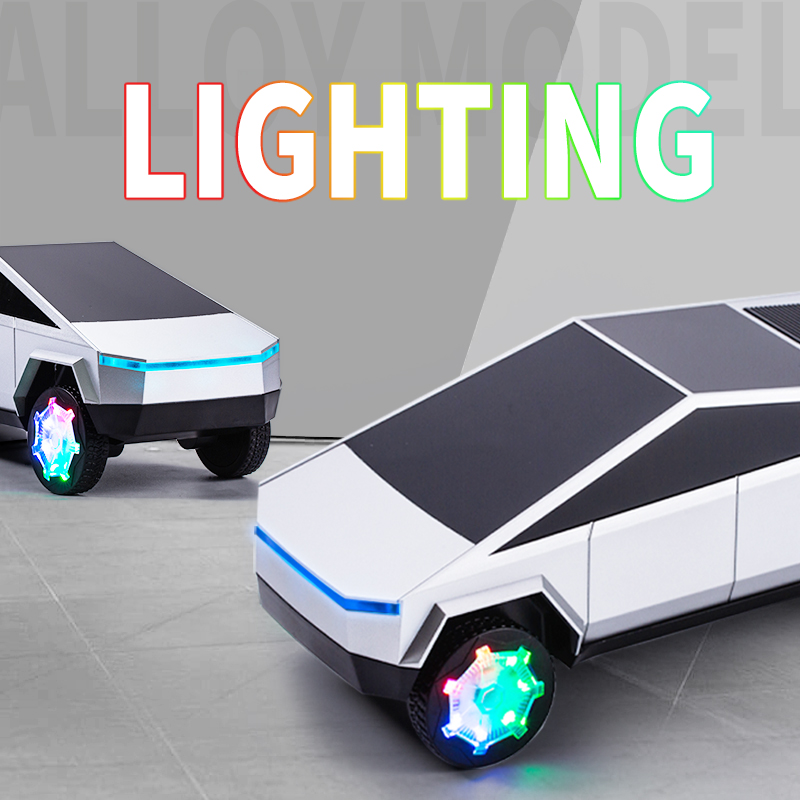 Tesla Cybertruck Pickuptruck Wireless Charging Charger Car Shape Blue tooth Speakers With BT/FM/TF/USB/AUX/RGB