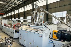 China HSJZ-65/132 PVC ASA Rain Gutter Making Machine High Speed factory