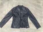Womens Ink PU Leather Jacket , Female Biker Jackets With Binding Insertion