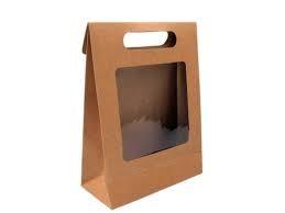 China Biodegradable 160gsm Paper Bags With Clear Window factory