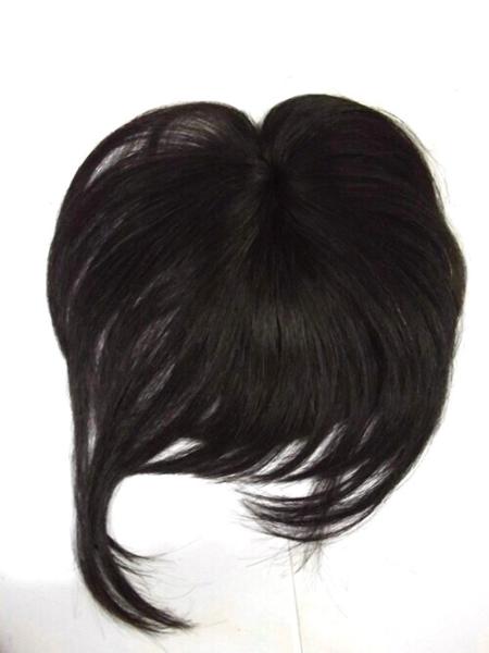 10" Custom Human Hair Wigs Human Top Lace Closure Virgin Hair Fringe Short