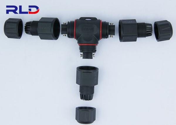 T Shaped Waterproof AC Power Connector Outdoor 2PIN 3PIN IP68 Connector