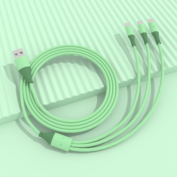 One-to-three charging cable suitable for Android type-c Huawei mobile phone fast charging three-in-one iphone Apple cabl