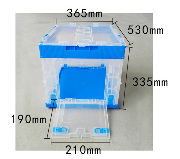 Durable Collapsible Plastic Containers Opening Width Sides 530*365*335 mm