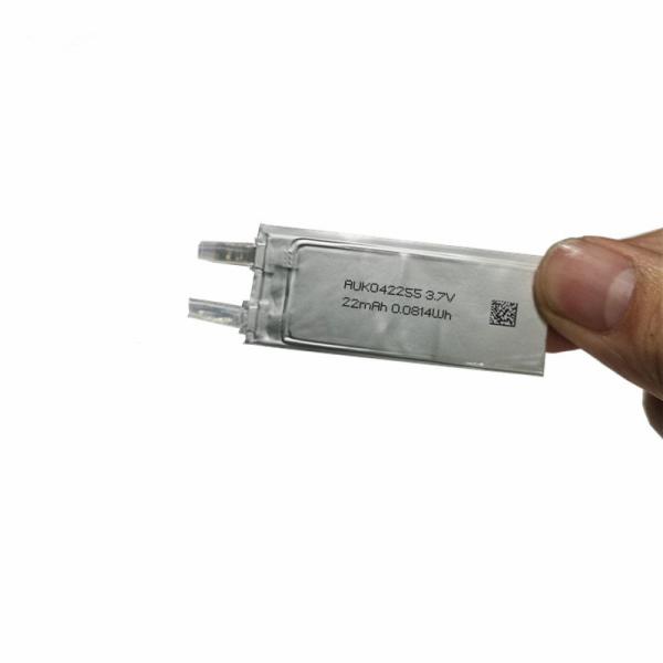 Ultra Thin 0.4mm Battery 042255 3.7V 22mAh 20mAh 0.0814Wh AUK Lipo Battery