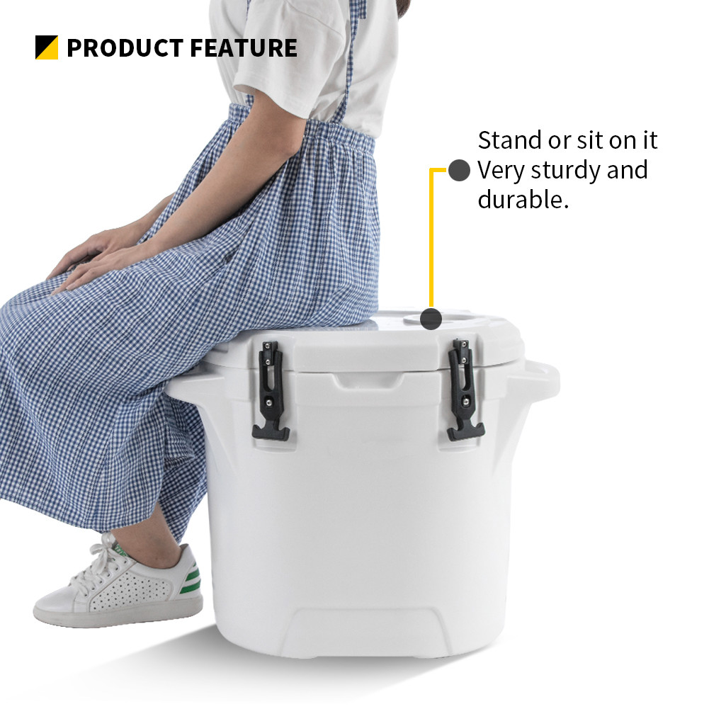 Rotomolded 25QT Round Cooler Box 55cm Car Ice Bucket