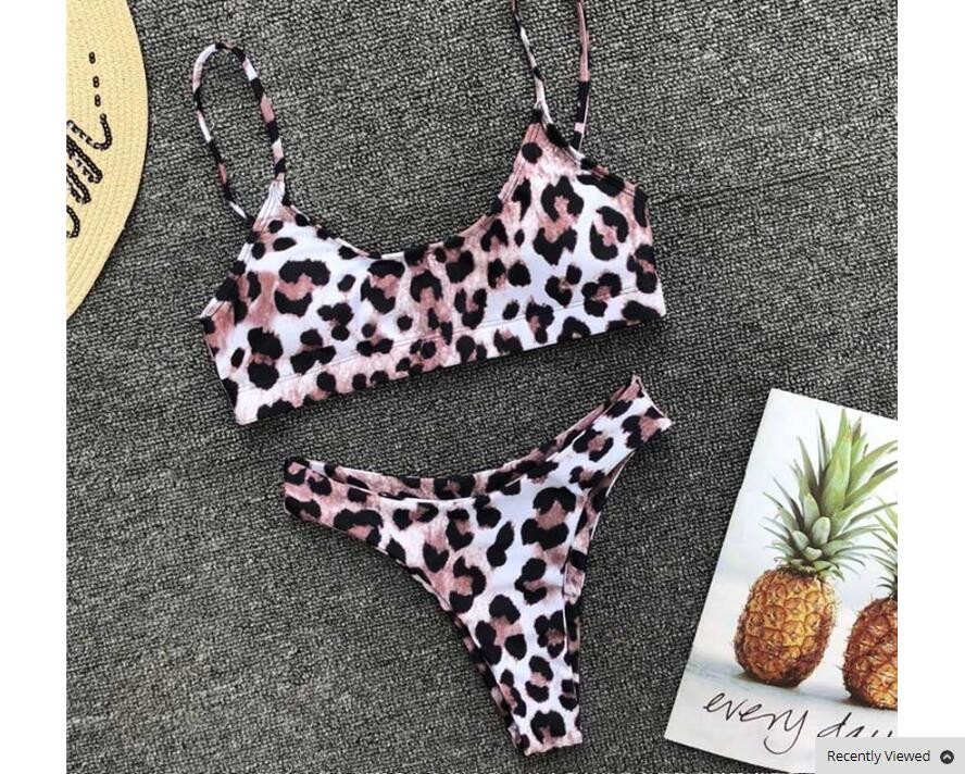 2019 Summer Woman Sexy Snake Girl Skin Pattern Bandage Bikini Set Bikini Brazilian Bikini