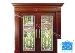 Curve / Flat Art Glass Panels Patina Brass Black Chrome Red Copper Optional