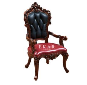 China High Quality Solid Wood Upholstered Retro Leather Dining Chair factory