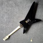 7 strings Blue electric guitar in black