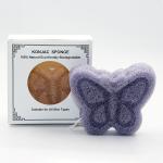 SGS Facial Activated Konjac Butterfly Bath Sponge 70*70*38mm