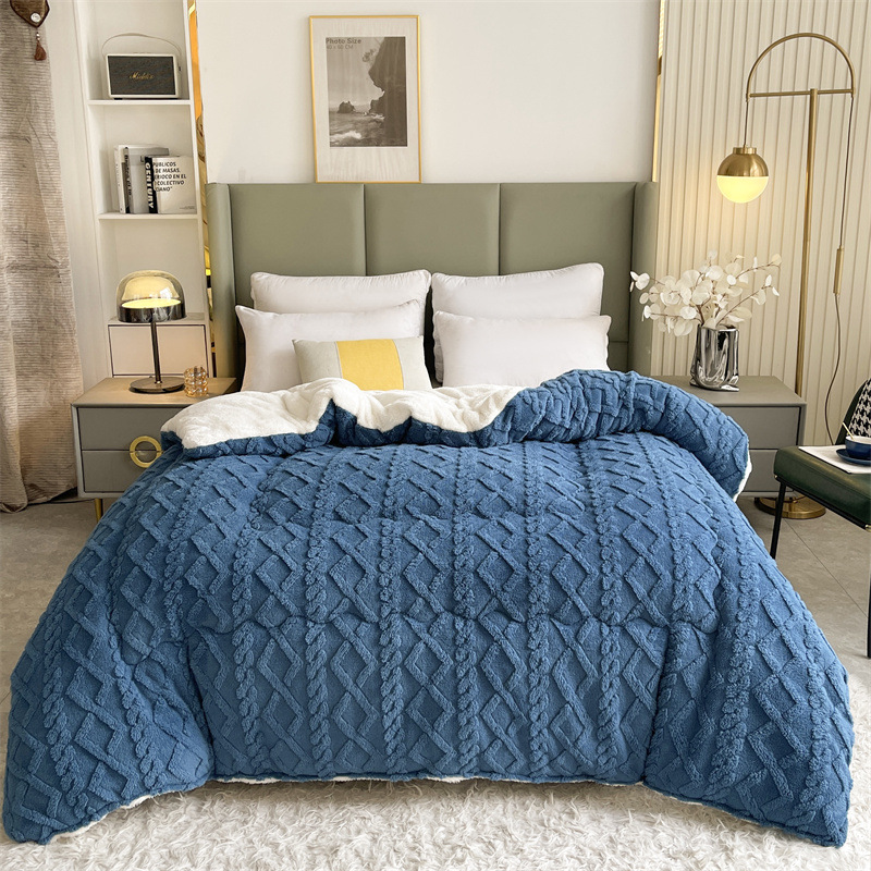 Warm Chunky Thickened Winter Velvet Sherpa Quilt Weight Blanket