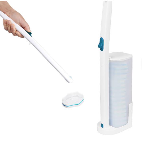White Replaceable Head Innovative Design Toilet Brush High-End Designed For Bathrooms