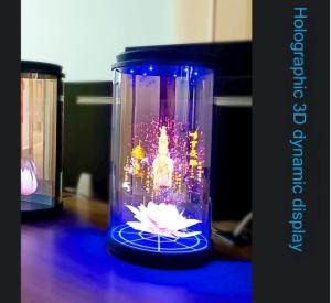 China 3D Cylindrical Acrylic Digital Holographic Monitor Cube Display Human Projection Cabinet factory