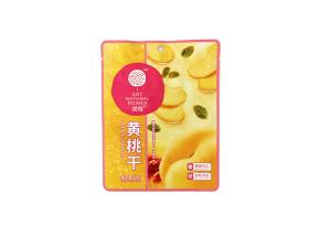 China OEM / ODM Composite Plastic Bag Dried Yellow Peach Three Side Seal Pouches factory
