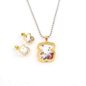 China South American Fashion Stainless Steel Earrings With Matched Pendant Necklace Set CQT49 factory