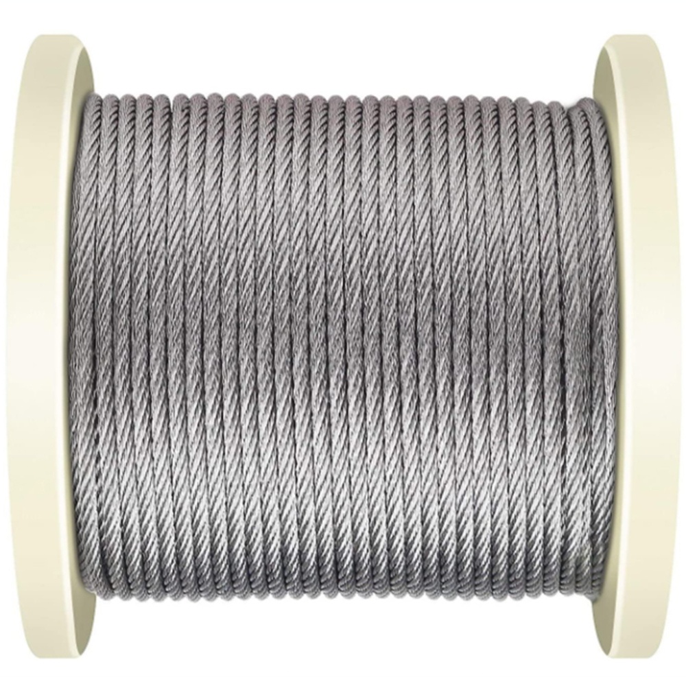 250FT 1/8" T316 Stainless Steel Aircraft Cable Ropes 7x19 7x7 1x19 Wire Rope for Deck Cable Railing