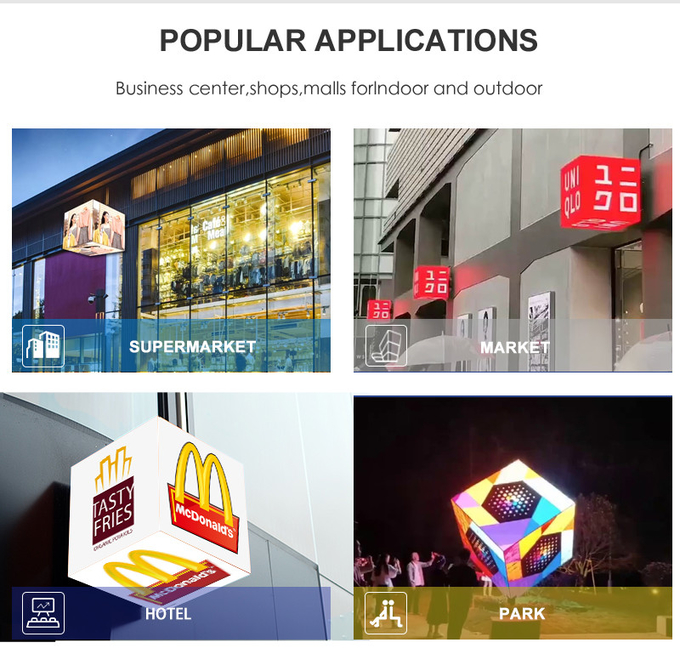 Outdoor Waterproof Advertising Led Cube Screen , P2.5 Pixel Led Cube Display