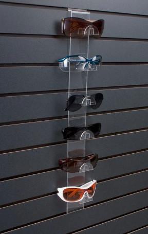 Slatwall Sunglass Display Fixtures , Eyeglass Display Holder 6 Pairs Clear