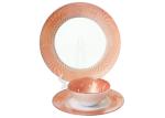 Hand Made Embossed Lead Free Glass Charger Plates , 33cm Crystal Glass Plates