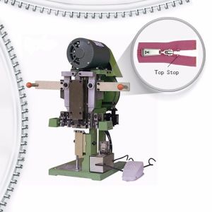 China Semi Automatic Nylon Zipper Top Stop Machine with 1200pcs/60cm/H Output 220V 0.30KW for Apparel and Footwear factory