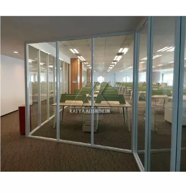 Fire Proof 6061 Aluminum Alloy Profile Commercial Glass Partition For Office Building