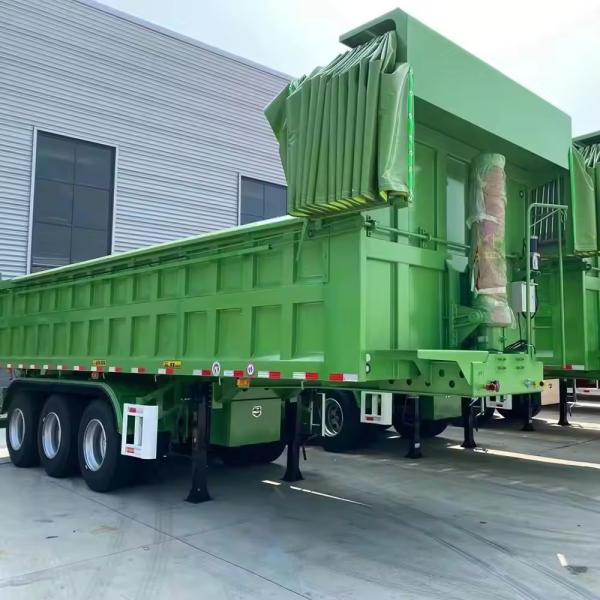 CIMC mechanical suspension Dual air brake system payload 70T allows goods to be unloaded from the side Tri-axle Tipper Trailer