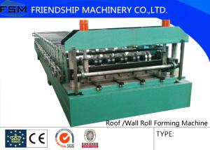 China Heat Treatment Cutting Blade Roof Roll Forming Machinery With Cr45 Steel Roller 915mm width factory