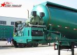 Banana Type Fuwa 3 Axles Bulk Cement Semi Trailer Green Colour CCC ISO