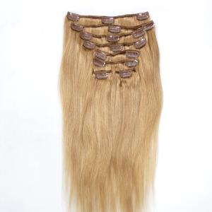 China 7 Small Pieces Virgin Human Hair Clip In Hair Extensions Color #27 Can Customized Other Colors factory