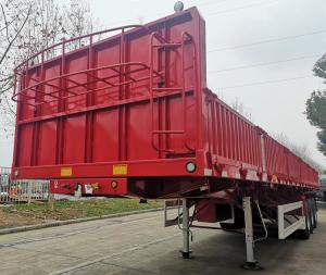 China Dry Cargo Tailgate 3 Axle 40 Foot 60T Dropside Trailer factory