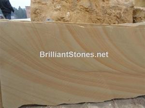 China Yellow Wooden Sandstone Slab(Random Veins) factory